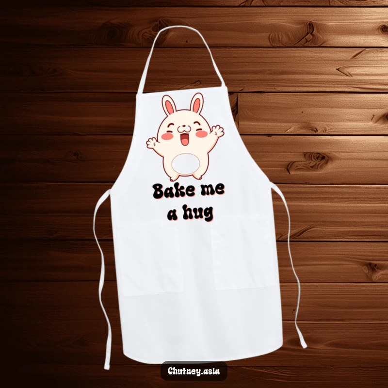 Funny bao bun wave apron with a cheerful bao bun character offering a friendly wave, adding charm to kitchen wear.