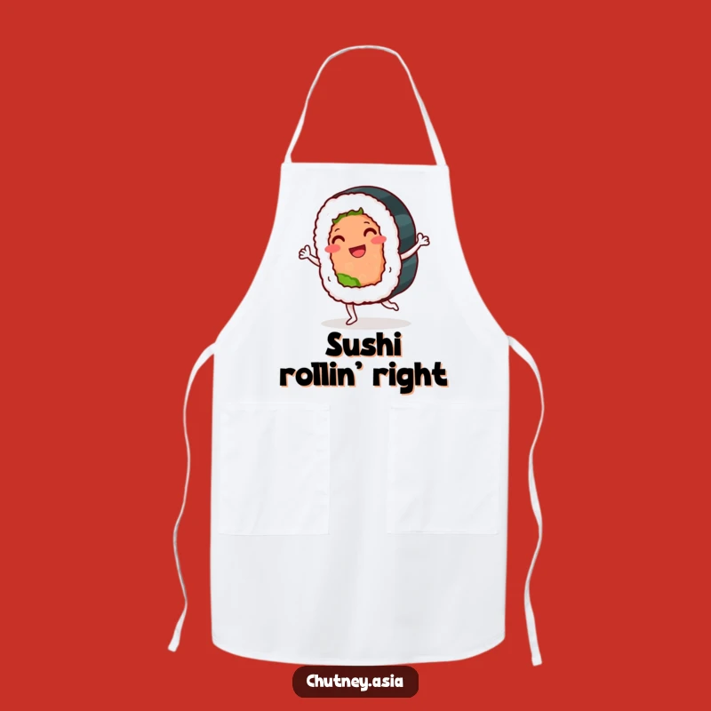 Funny Sushi Roll Jig Apron: Cook with Joy and Culinary Capers