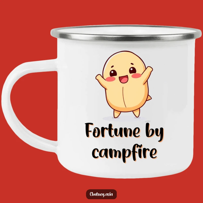 Funny Fortune Cookie Cartwheel Camping Mug: Adventure with Good Fortune