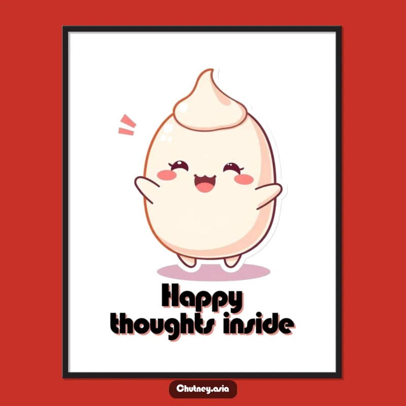 Funny Blushing Mochi Digital Art: Instant Delight and Humor for Your Walls, Perfect Gift!
