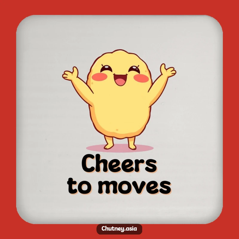 Funny Tempura Shimmy Coaster: Protect Surfaces with Grinning Style, Perfect Gift!