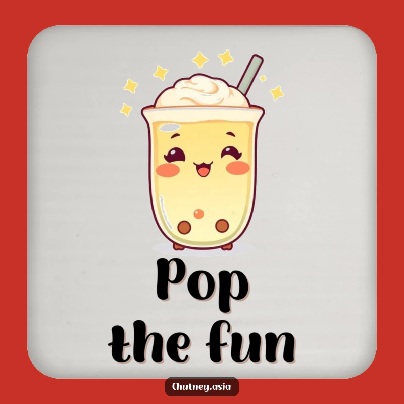 Funny Boba Tea Twinkle Coaster: Protect Surfaces with Cute Charm, Perfect Gift!