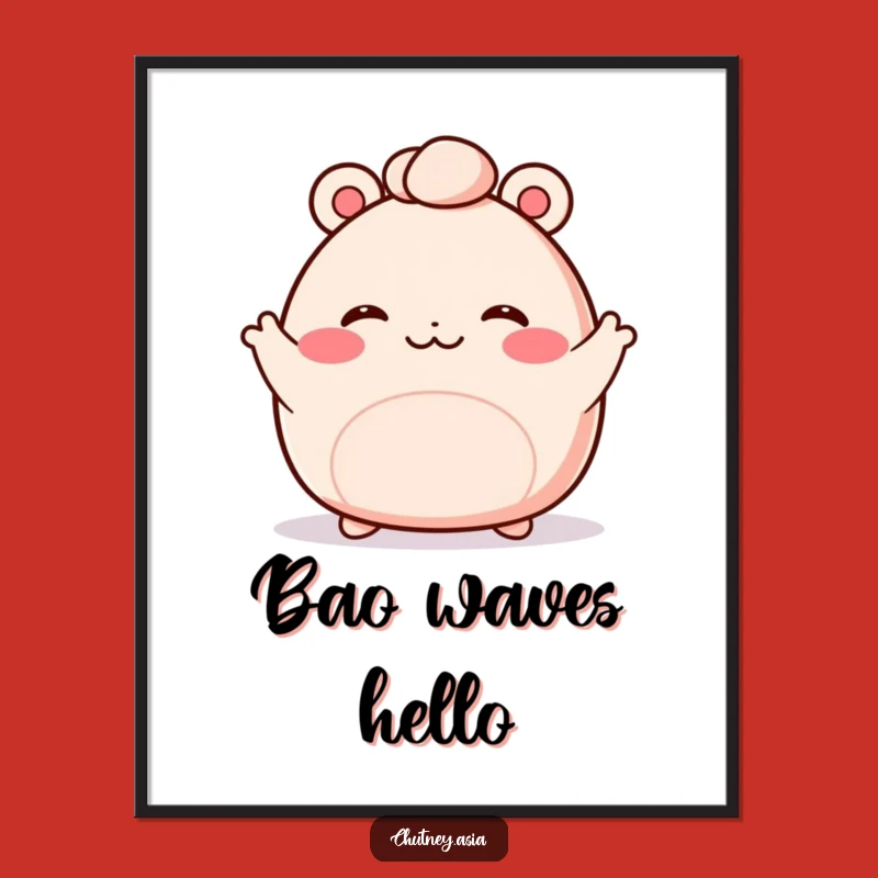 Funny Bao Bun Wave Poster: Add Cuteness to Your Walls