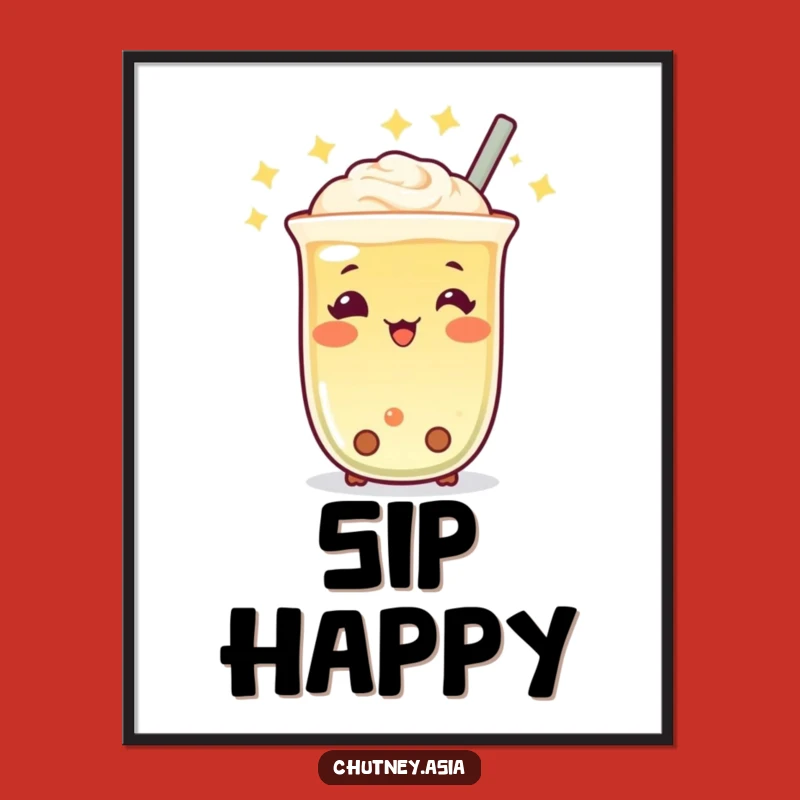 Funny Boba Tea Twinkle Poster: Brighten Your Space with Cute Humor, Perfect Gift!