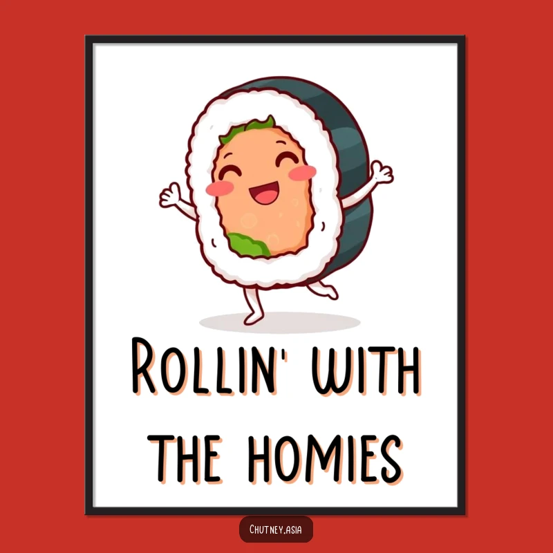 Funny Sushi Roll Jig Poster: Brighten Your Walls with Foodie Funk