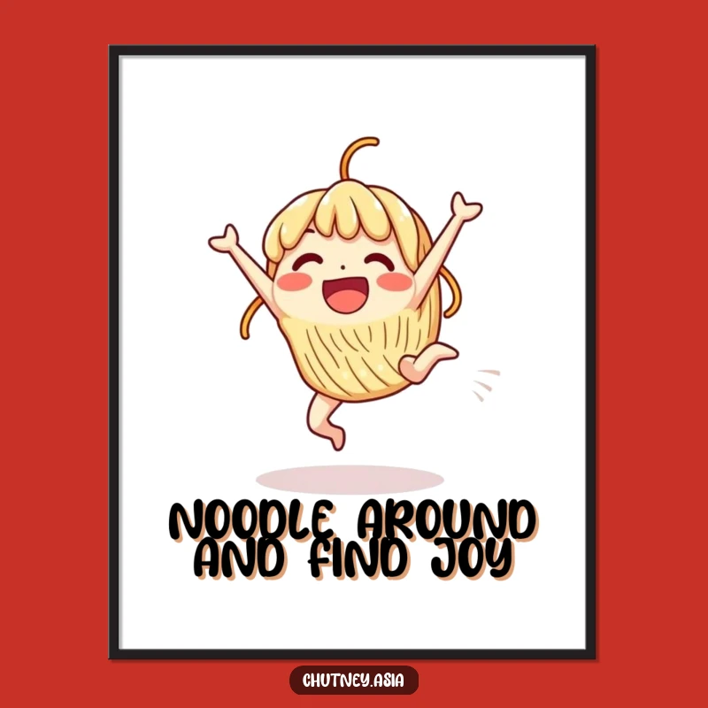 Free Printable Wall Art: Whimsical Noodle Cartwheel, Fun Downloadable Decor for Your Room