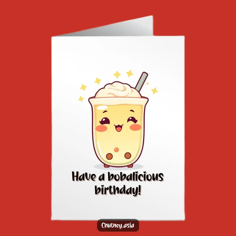 Free Printable Birthday Boba Card: Funny Downloadable Gift for a Sparkling Celebration