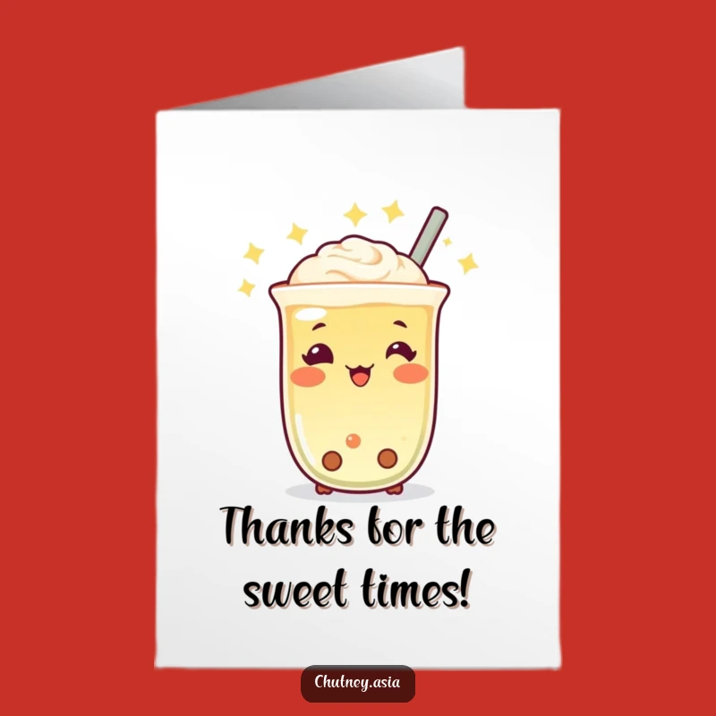 Free Printable Thank You Boba Card: Funny Downloadable Gift for a Grateful Bob