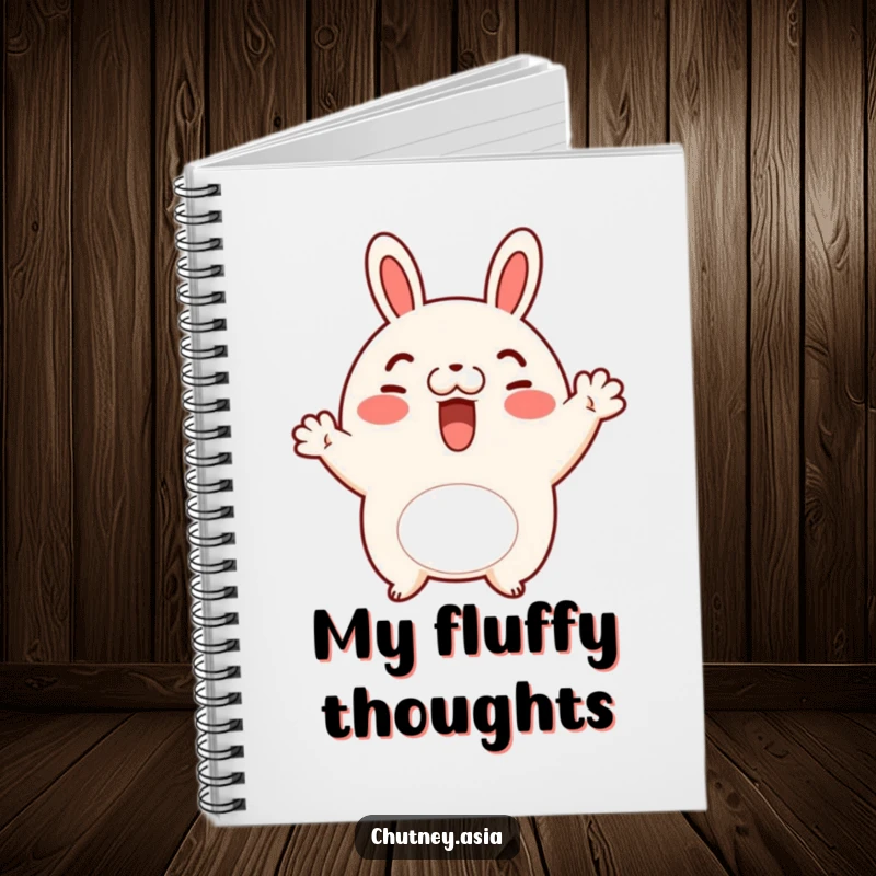 Funny bao bun wave notebook featuring a cute bao bun character waving hello, perfect for notes and journaling.