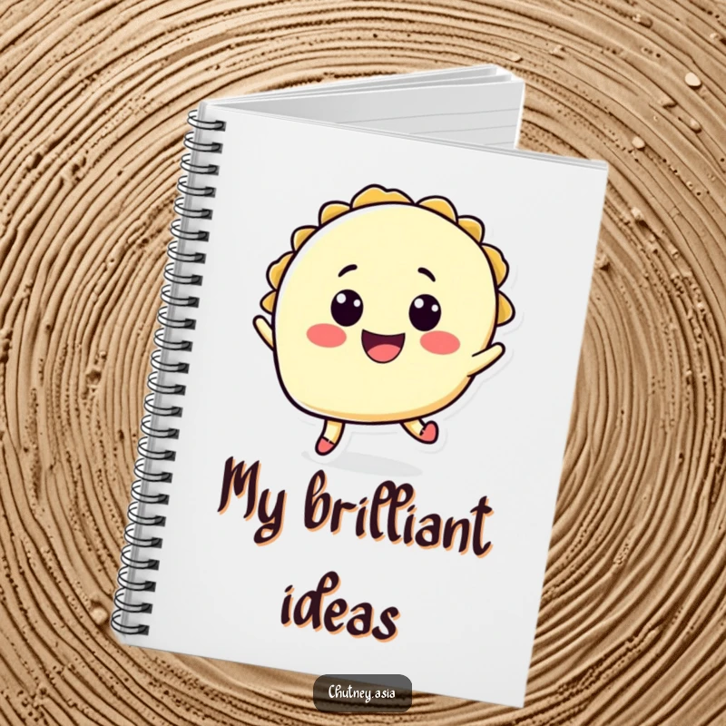 Funny taco jump notebook featuring a happy taco character in a joyful leap, perfect for jotting down recipes or daily thoughts.