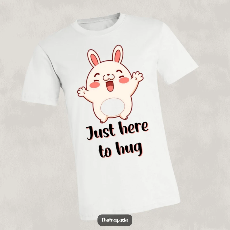 Funny bao bun wave t-shirt featuring a cute bao bun character with rosy cheeks waving hello, radiating sweetness.