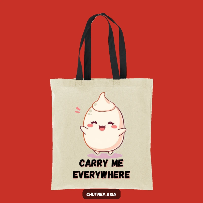 Funny Blushing Mochi Tote Bag: Carry Your Essentials with Delight and Humor, Perfect Gift!