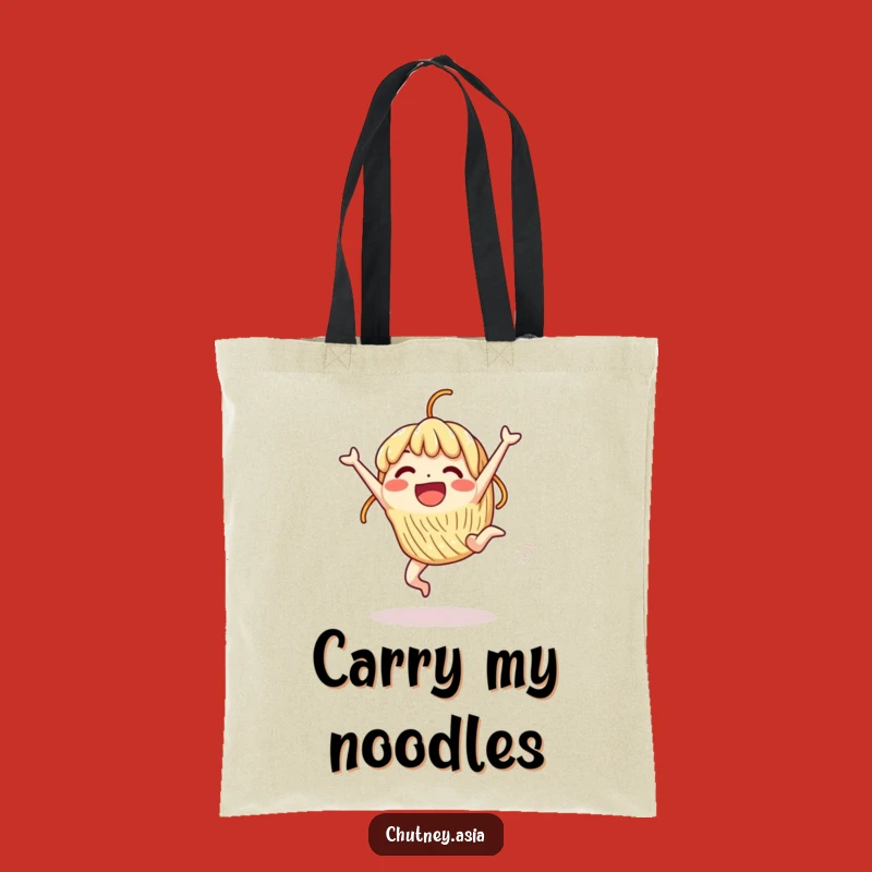 Funny Noodle Cartwheel Tote Bag: Excited Character Carry, Chic Funny Gift!