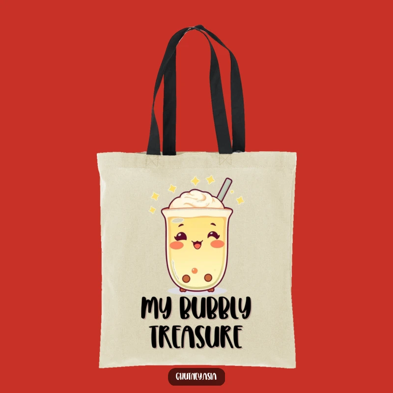 Funny Boba Tea Twinkle Tote Bag: Carry Your Boba Love with Style, Perfect Gift!