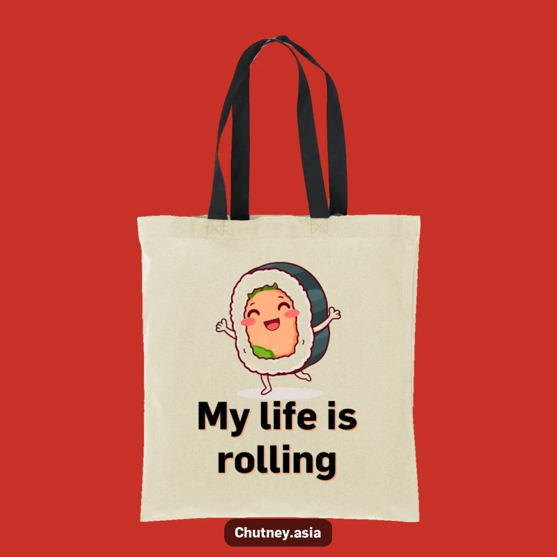 Funny Sushi Roll Jig Tote Bag: Carry Your Goods with Giggles